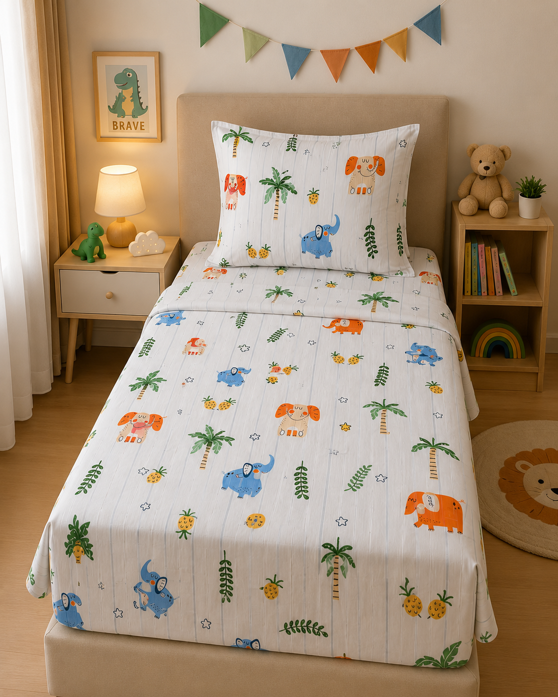 Set Elephant Jungle de Sábanas Lino