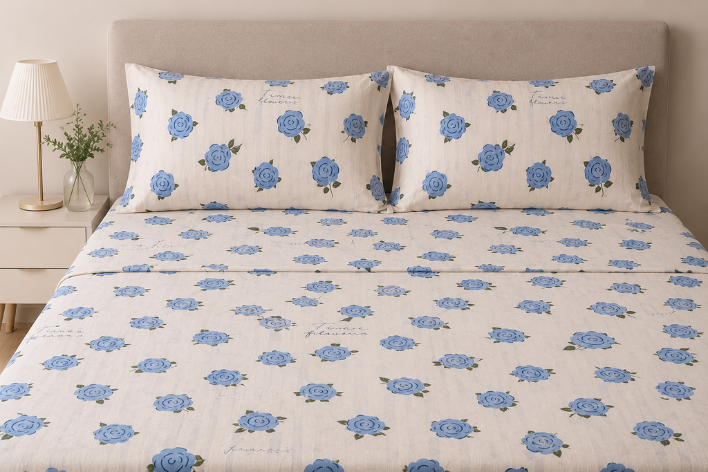 Set Rosé Blue de Sábanas Lino