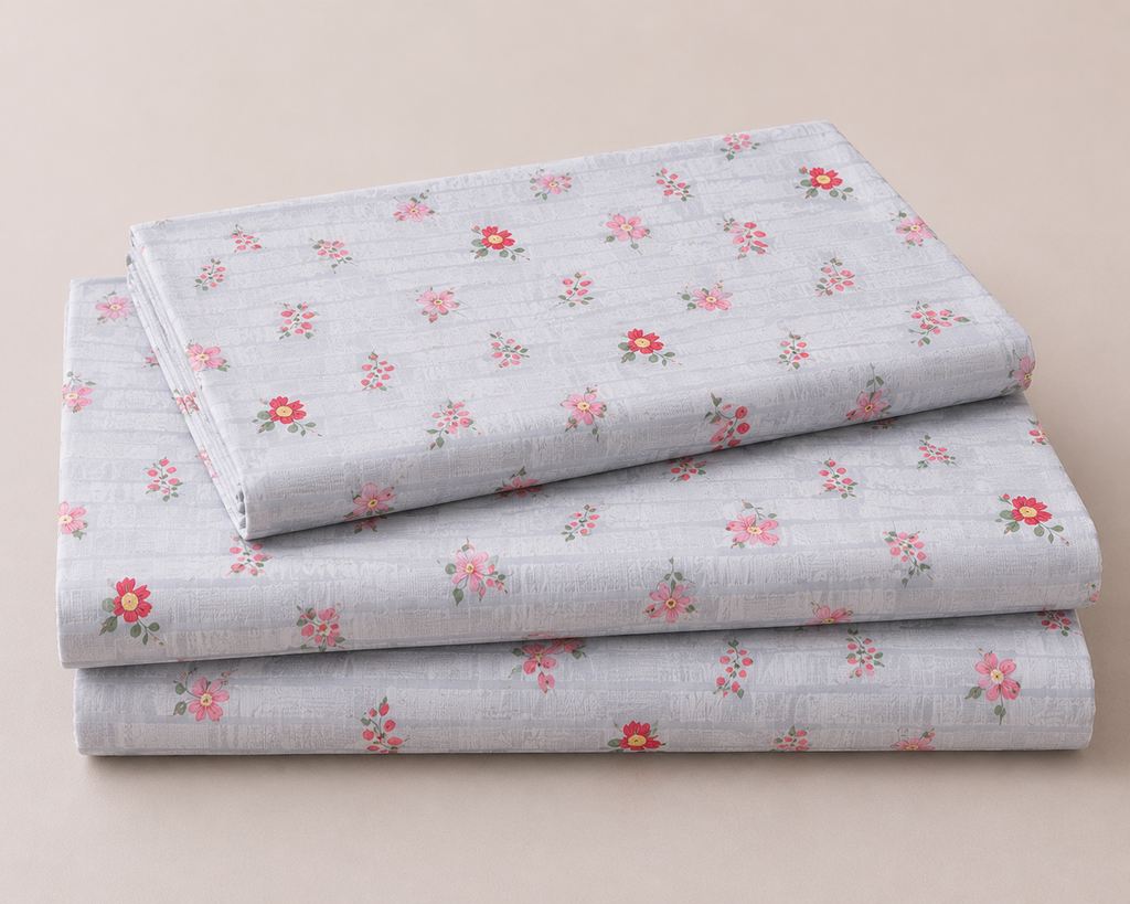 Set Blue Floral de Sábanas Lino
